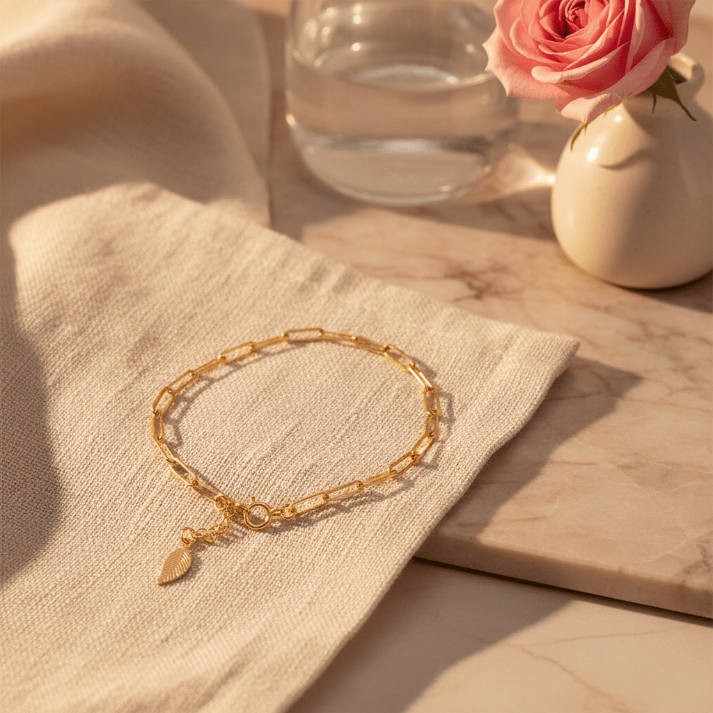 Audrina Bracelet – Gold Paper Clip Chain Bracelet - Love Kisha XO