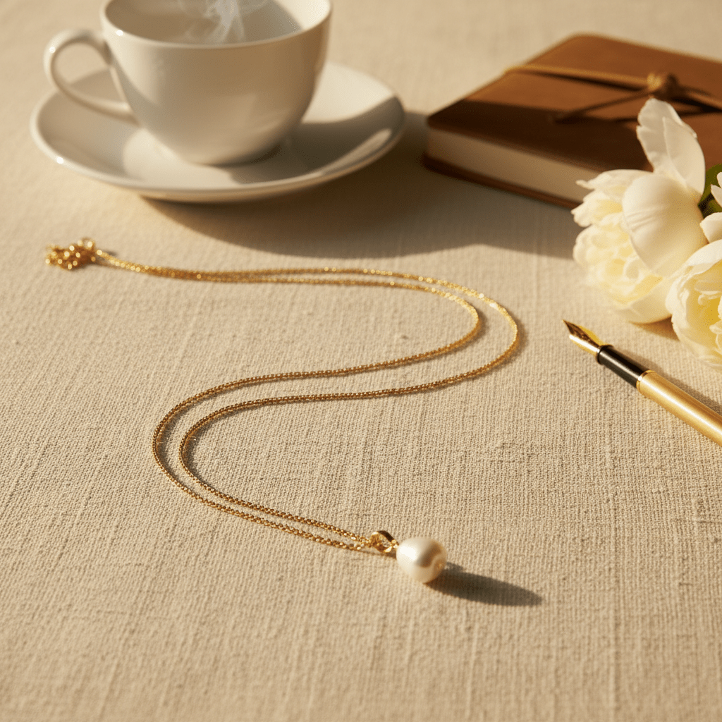 Bianca Necklace – Freshwater Pearl Gold Necklace - Love Kisha XO